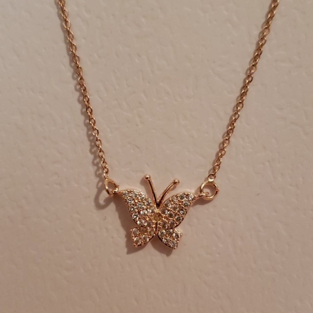 Rose tone ring and necklace